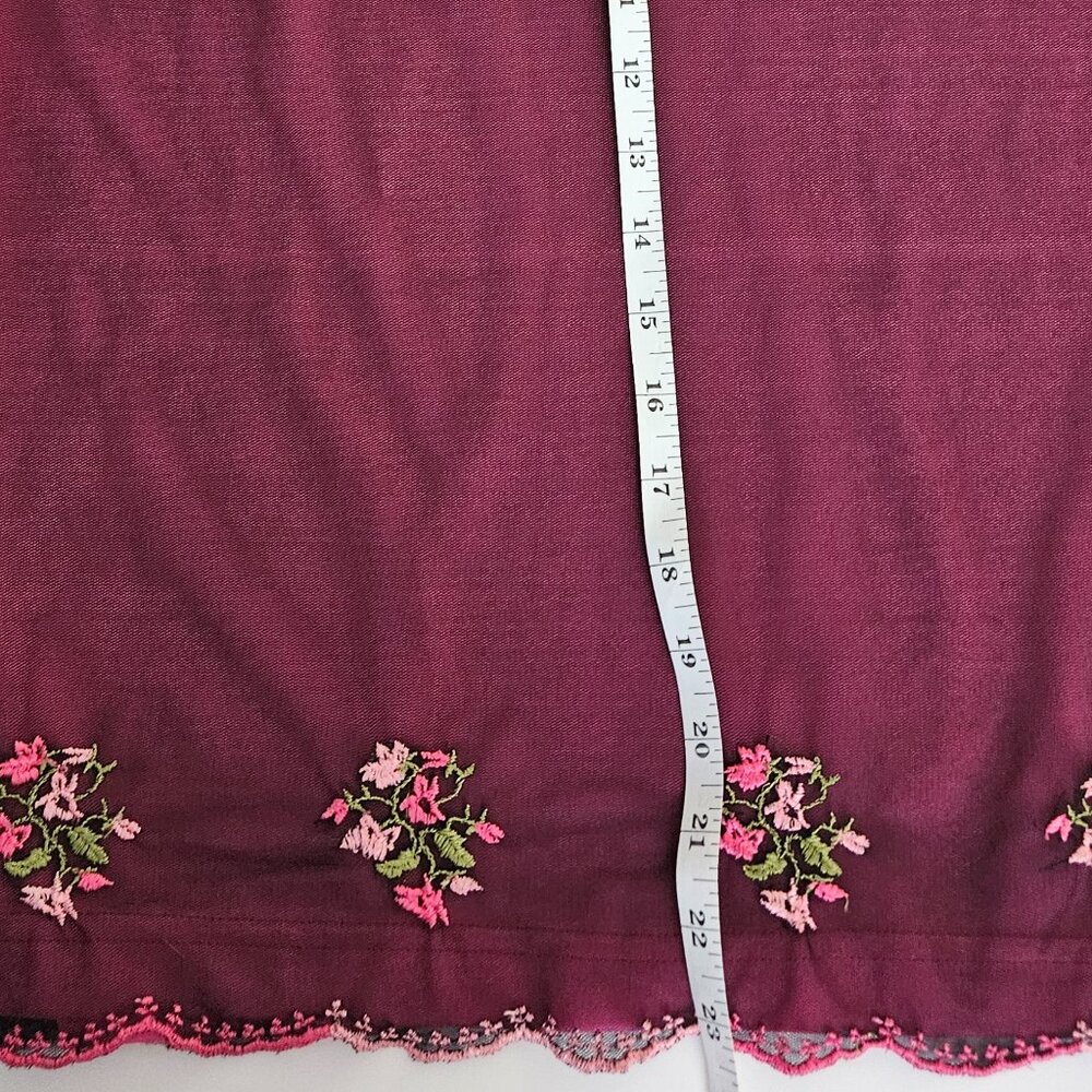 RARE VINTAGE Betsey Johnson New York Mesh Overlay Embroidered Skirt P - Picture 14 of 16